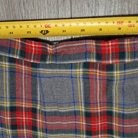 Vintage Bonda Textiles Nova Scotia Wool Tartan Pleated Skirt Sz 14 Fabric Button - Picture 8 of 10